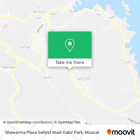 Shawarma Place behind Wadi Kabir Park map