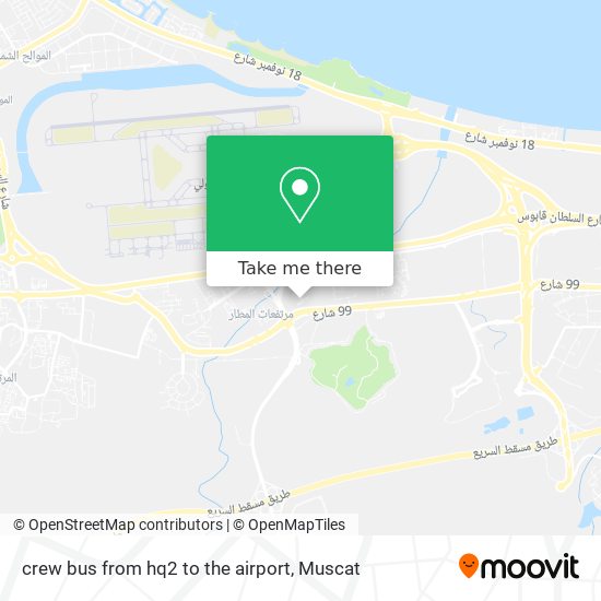 crew bus from hq2 to the airport map