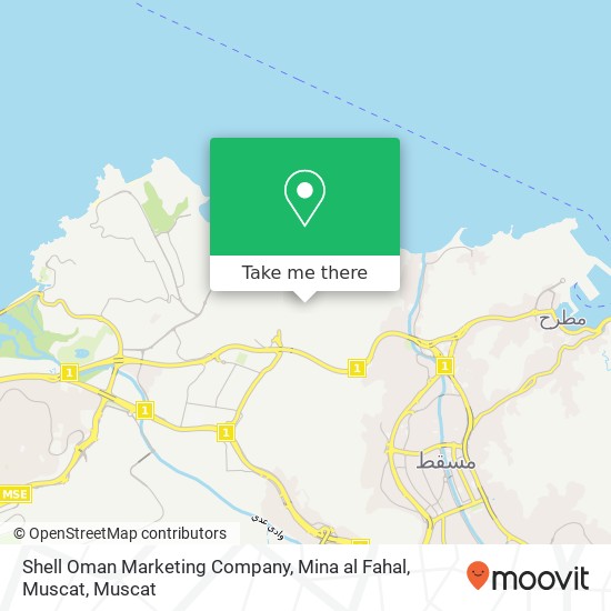 Shell Oman Marketing Company, Mina al Fahal, Muscat map