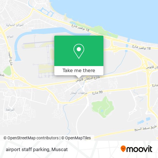 airport staff parking map