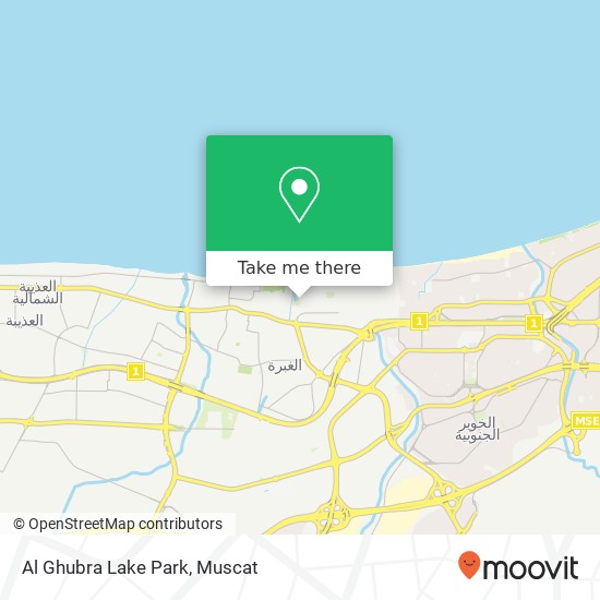 Al Ghubra Lake Park map