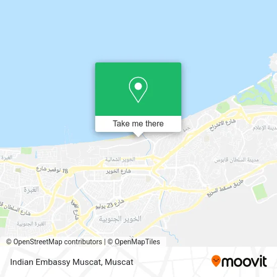 Indian Embassy Muscat map