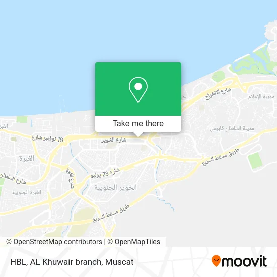 HBL, AL Khuwair branch map