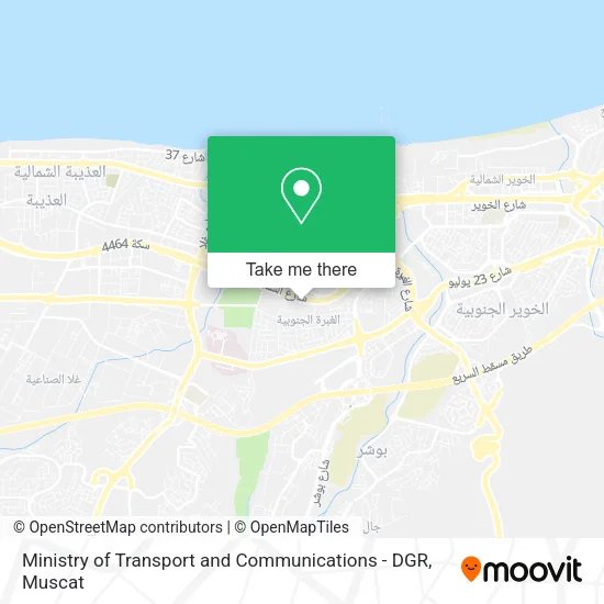 Ministry of Transport and Communications - DGR map