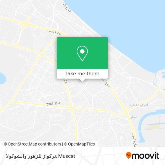 تركواز للزهور والشوكولا map