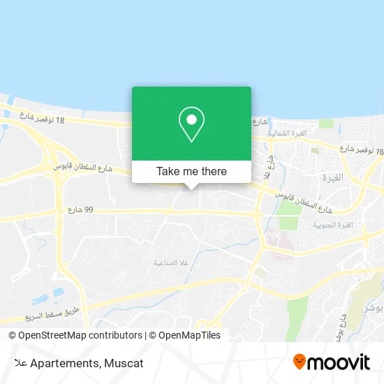 علا Apartements map