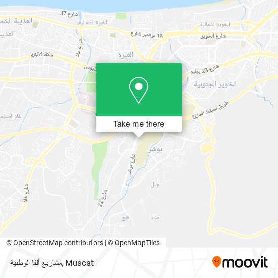 مشاريع ألفا الوطنية map