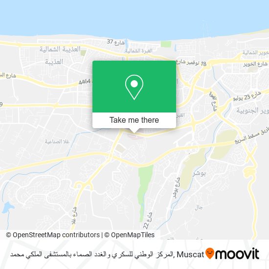 المركز الوطني للسكري والغدد الصماء بالمستشفى الملكي محمد map