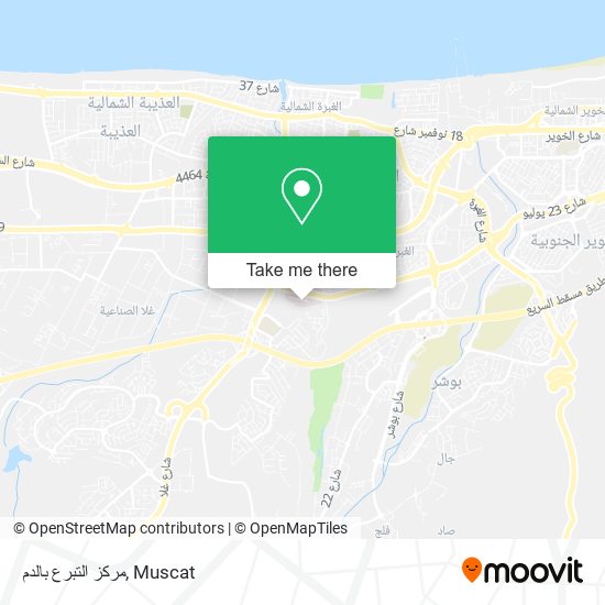 مركز التبرع بالدم map