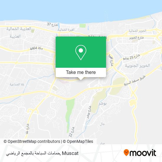 حمامات السباحة بالمجمع الرياضي map