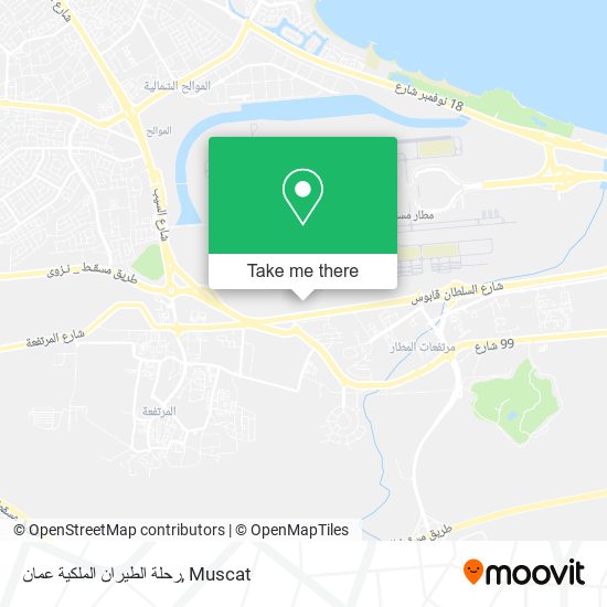 رحلة الطيران الملكية عمان map