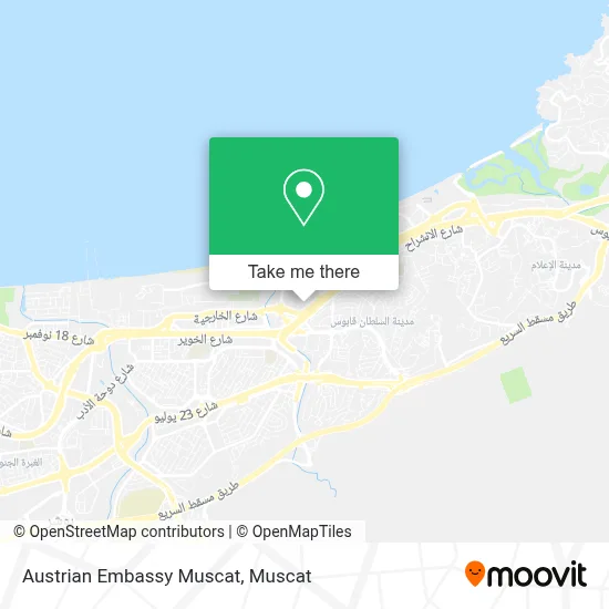 Austrian Embassy Muscat map