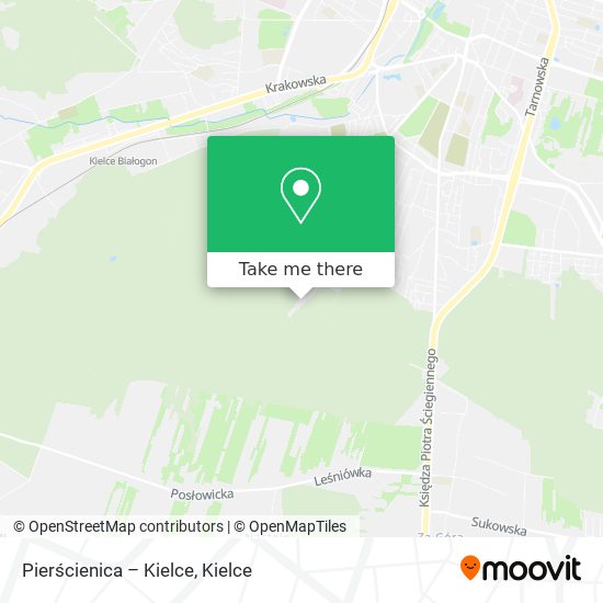 Pierścienica – Kielce map