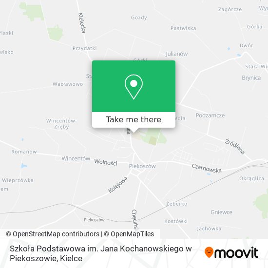 Карта Szkoła Podstawowa im. Jana Kochanowskiego w Piekoszowie