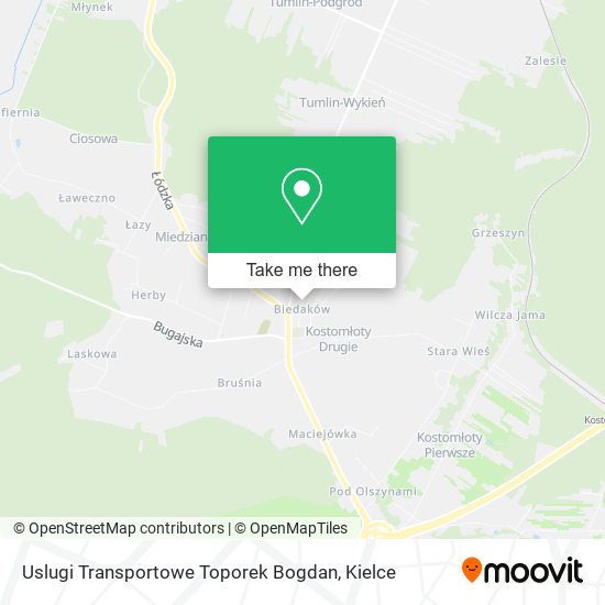 Uslugi Transportowe Toporek Bogdan map