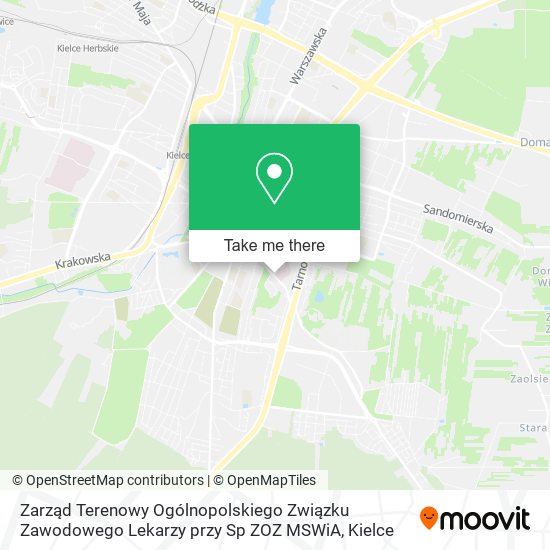 Карта Zarząd Terenowy Ogólnopolskiego Związku Zawodowego Lekarzy przy Sp ZOZ MSWiA
