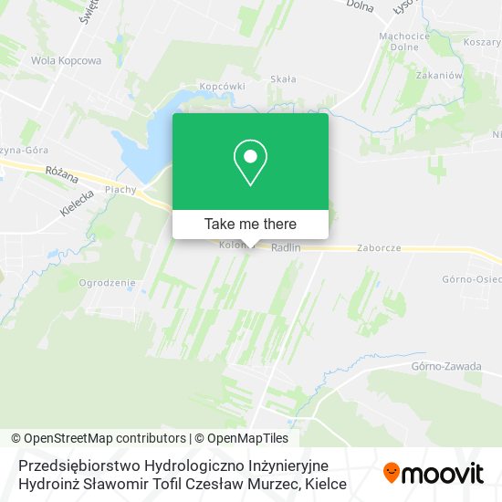 Карта Przedsiębiorstwo Hydrologiczno Inżynieryjne Hydroinż Sławomir Tofil Czesław Murzec