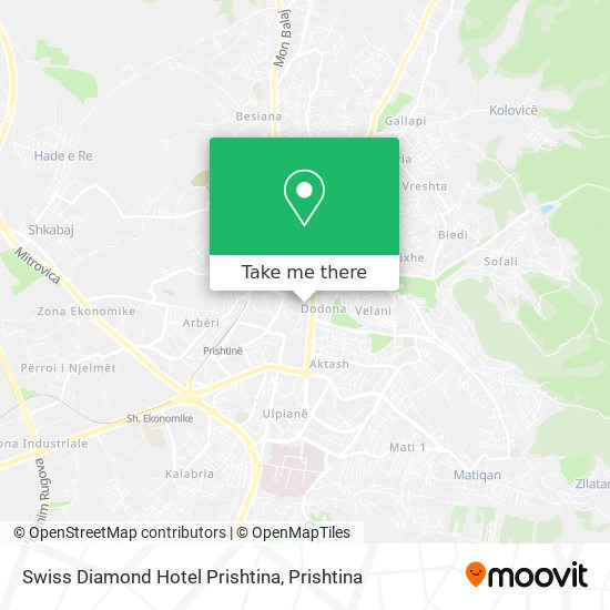 Swiss Diamond Hotel Prishtina mapa