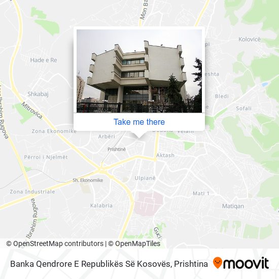 Banka Qendrore E Republikës Së Kosovës map