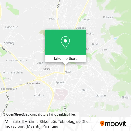 Ministria E Arsimit, Shkencës Teknologjisë Dhe Inovacionit (Mashti) map