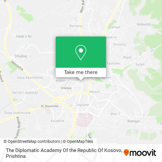 The Diplomatic Academy Of the Republic Of Kosovo map