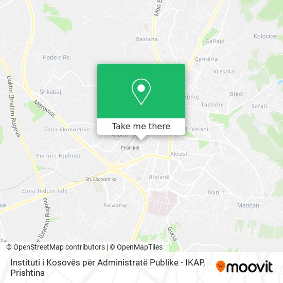 Instituti i Kosovës për Administratë Publike - IKAP mapa