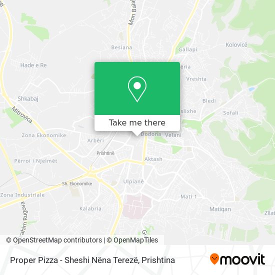 Proper Pizza - Sheshi Nëna Terezë map