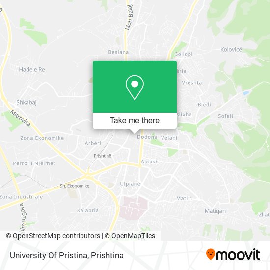 University Of Pristina map