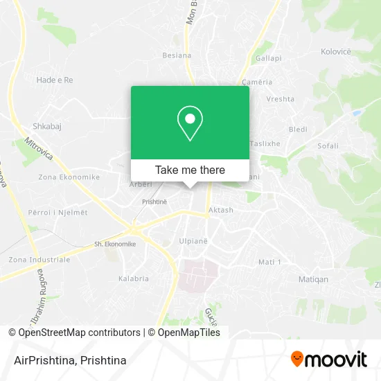 AirPrishtina map