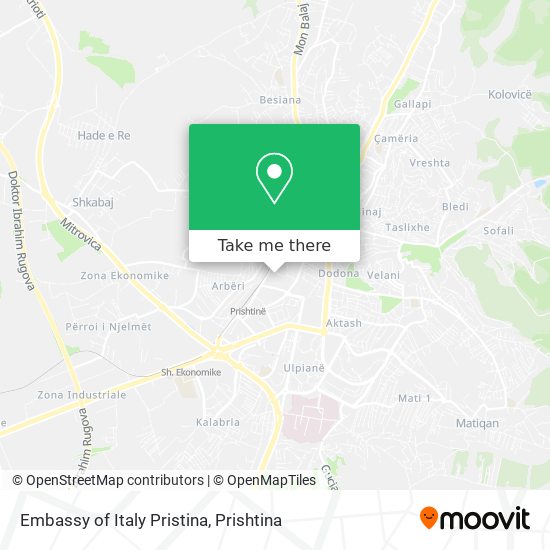Embassy of Italy Pristina map