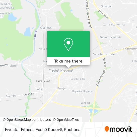 Fivestar Fitness Fushë Kosovë map