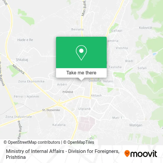 Ministry of Internal Affairs - Division for Foreigners map
