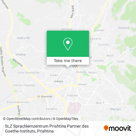 SLZ Sprachlernzentrum Prishtina Partner des Goethe-Instituts map
