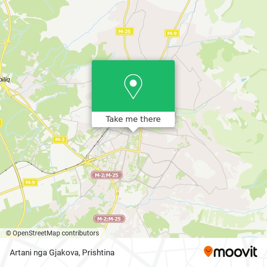 Artani nga Gjakova map