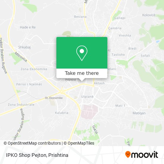 IPKO Shop Pejton map