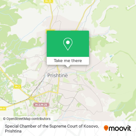 Special Chamber of the Supreme Court of Kosovo map