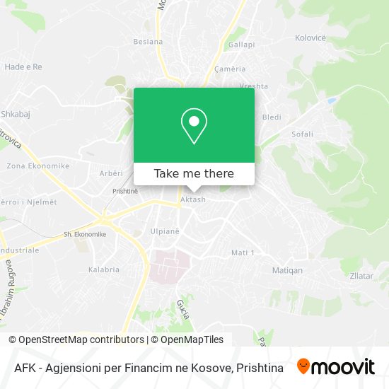 AFK - Agjensioni per Financim ne Kosove mapa