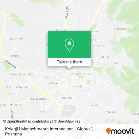 Kolegji I Menaxhmentit Internacional "Globus" map