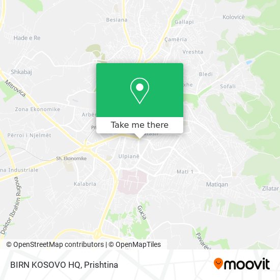 BIRN KOSOVO HQ map