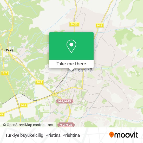 Turkiye buyukelciligi Pristina map