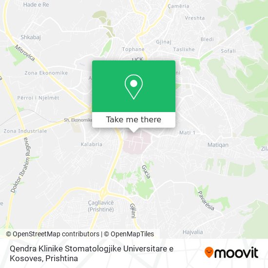 Qendra Klinike Stomatologjike Universitare e Kosoves map