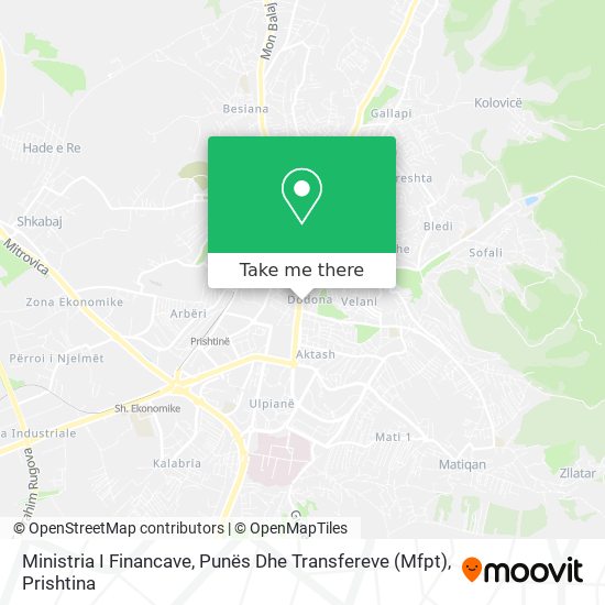 Ministria I Financave, Punës Dhe Transfereve (Mfpt) map