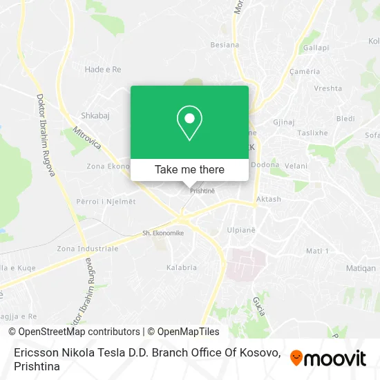 Ericsson Nikola Tesla D.D. Branch Office Of Kosovo map