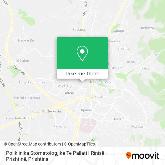 Poliklinika Stomatologjike Te Pallati I Rinisë -Prishtinë mapa