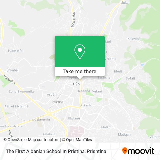The First Albanian School In Pristina mapa