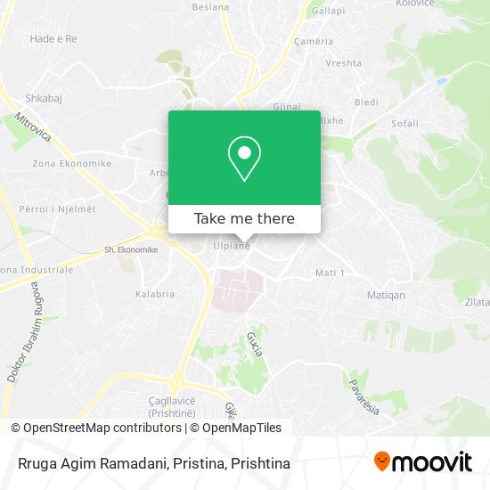 Rruga Agim Ramadani, Pristina mapa