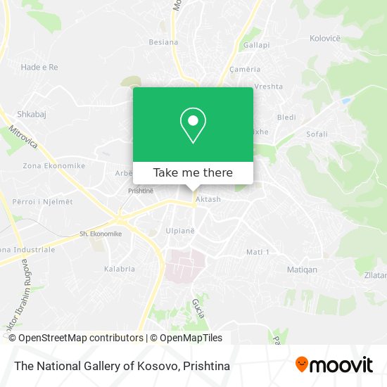 The National Gallery of Kosovo map