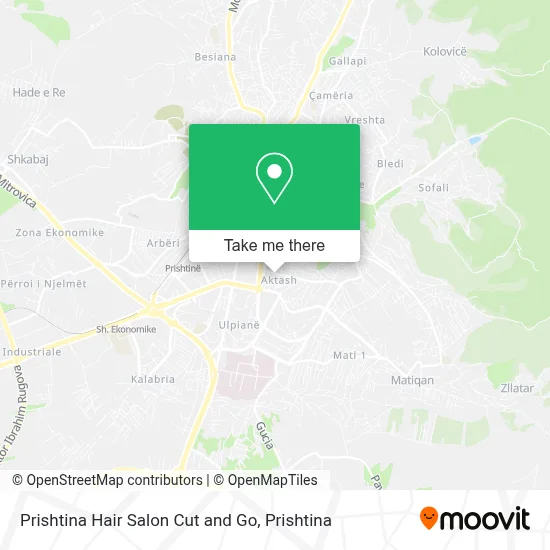 Prishtina Hair Salon Cut and Go map