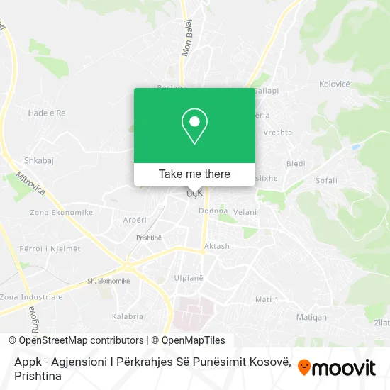 Appk - Agjensioni I Përkrahjes Së Punësimit Kosovë map