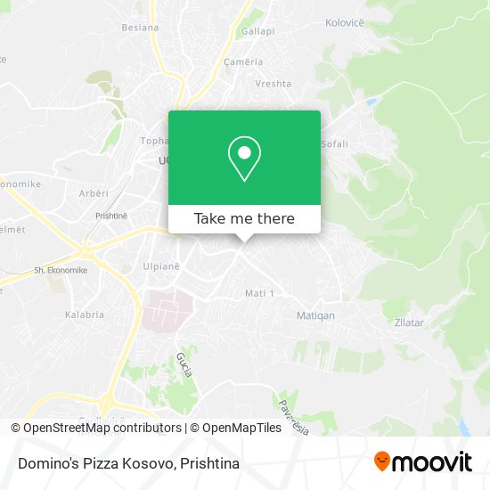 Domino's Pizza Kosovo map
